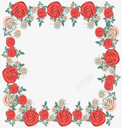 红玫瑰装饰框素材