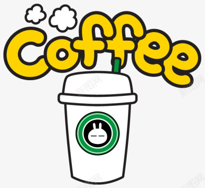 coffee卡通兔子图标咖啡杯图标