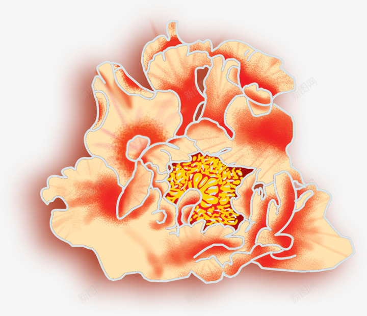 手绘粉红色牡丹花png免抠素材_新图网 https://ixintu.com 牡丹花 粉红色