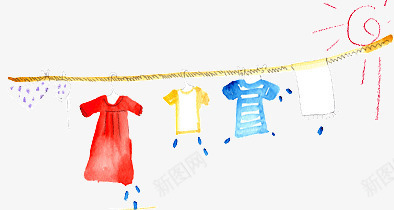 儿童装饰png免抠素材_新图网 https://ixintu.com 儿童 晾衣绳 母婴用品装饰 水滴