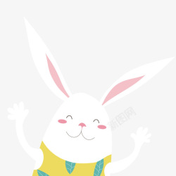卡通微笑的小兔子矢量图素材
