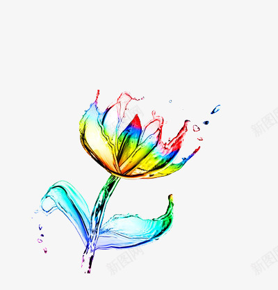水制成的花朵png免抠素材_新图网 https://ixintu.com 水滴 色彩 透明