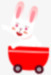 白色兔子红色车儿童节图标图标