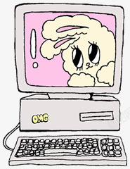 可爱手绘兔子电脑屏保素材