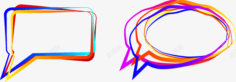 多彩气泡对话框矢量图ai免抠素材_新图网 https://ixintu.com 会话 多彩 对话框 气泡 线型 线条 聊天 矢量图