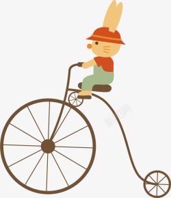 儿童节可爱自行车兔子素材