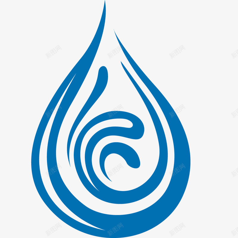 蓝色创意水滴标签png免抠素材_新图网 https://ixintu.com 卡通手绘 水之源 水标志 水滴 海水 蓝色 装饰图