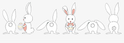 卡通抱彩蛋兔子矢量图素材