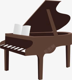 钢琴谱复古木制钢琴矢量图高清图片