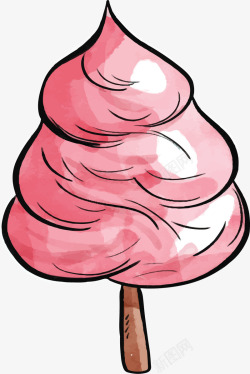 红色棉花糖粉色卡通手绘棉花糖矢量图高清图片