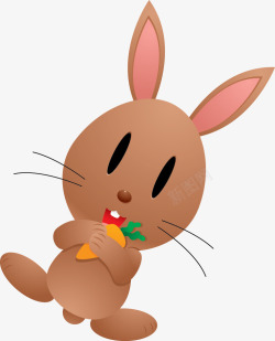 小兔子吃萝卜素材