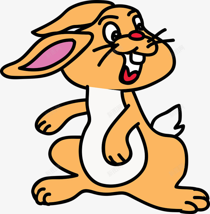 黄色兔子png免抠素材_新图网 https://ixintu.com 一只 兔子 兔子嘴巴 卡通 手绘 牙齿 白色的 简图 耳朵 黄色的