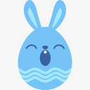 蓝色兔子表情图标图标