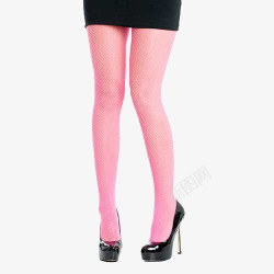 粉红色丝袜粉红渔网袜黑色高跟鞋腿部特写高清图片