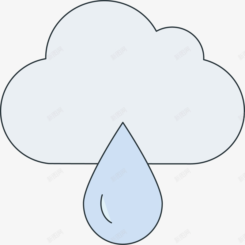 水滴下雨标图标png_新图网 https://ixintu.com 下雨 免抠图标 卡通有趣 扁平化 水滴 矢量图案
