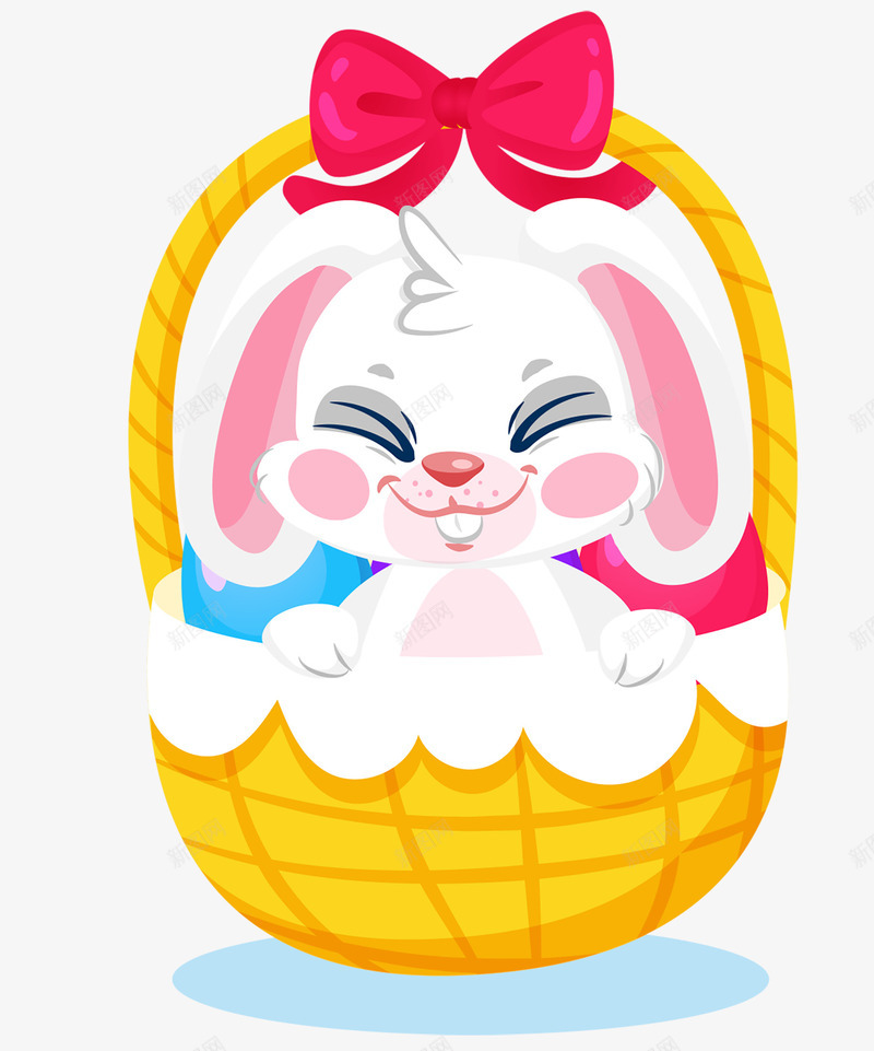 卡通复活节兔子广告psd免抠素材_新图网 https://ixintu.com 兔子 卡通兔子 可爱 复活节 复活节广告 小动物 彩蛋 节日