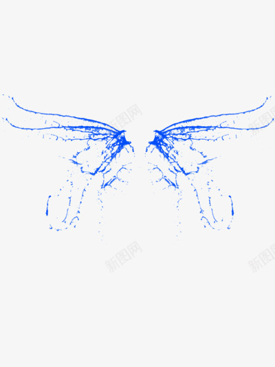 水滴蝴蝶png免抠素材_新图网 https://ixintu.com 水波 水纹 翅膀 蓝色 蝴蝶 装饰图片