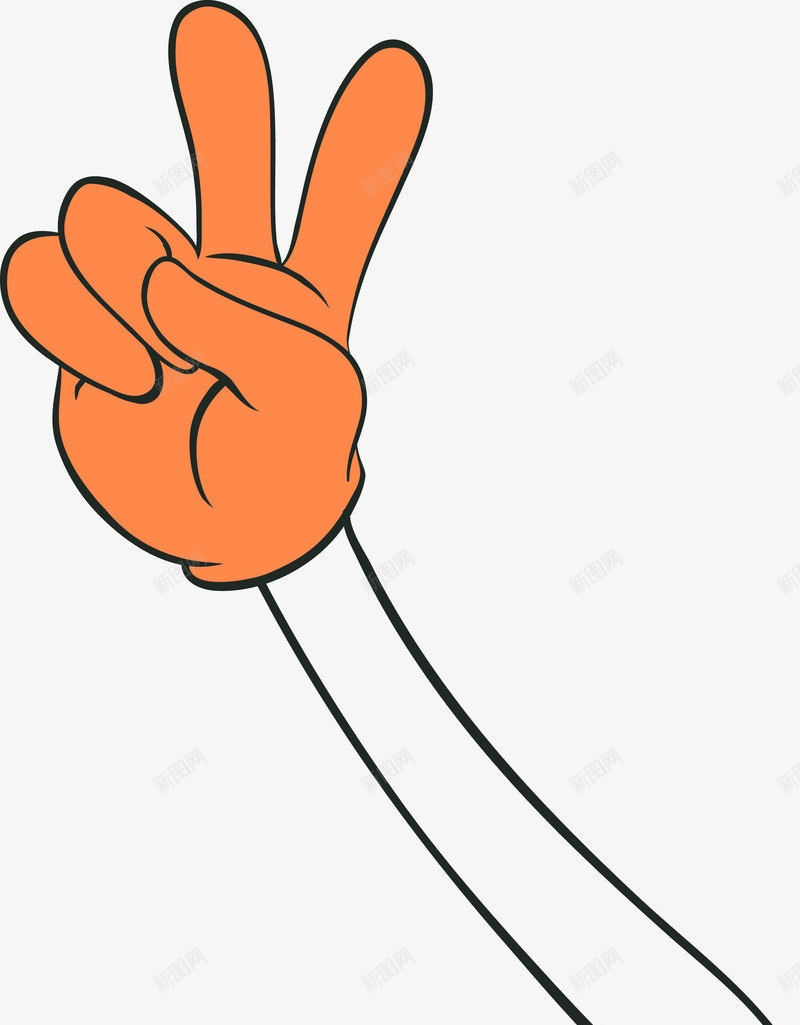 橙色胜利手指png免抠素材_新图网 https://ixintu.com yeah 卡通手 卡通手图 卡通竖拇指 可爱手指 手势 手型图 手姿势 手指 手掌 拇指 矢量手 胜利