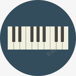 音乐合成器黑暗钢琴图标高清图片