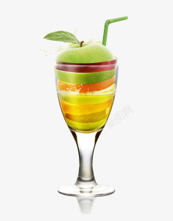 水滴苹果混合的新鲜水果饮料高清图片