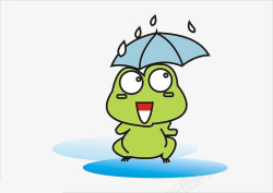下雨啦青蛙也打伞了素材