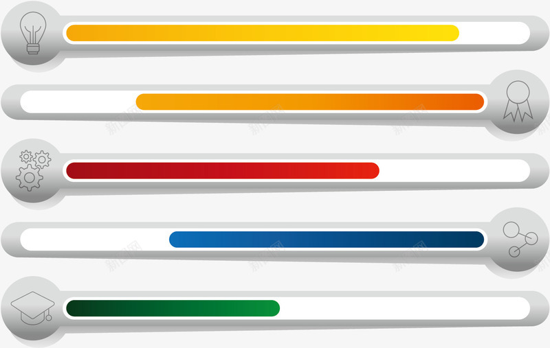 进度条信息数据图标png_新图网 https://ixintu.com PPT 信息 图标 图表 彩色 数据 进度条 通讯