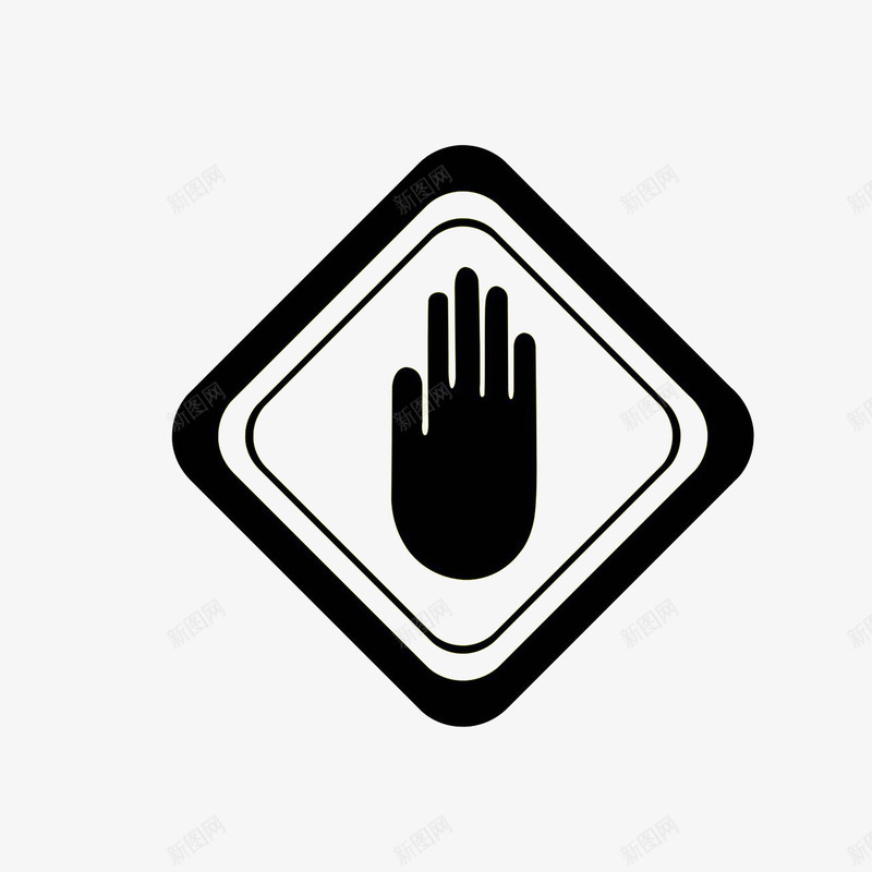 禁止入内手势图标png_新图网 https://ixintu.com 手势标志 禁止进入 谢谢合作 黑色图标