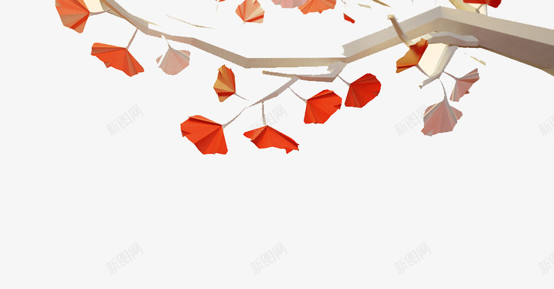 秋天的红色枫叶树png免抠素材_新图网 https://ixintu.com 创意图案 插画 红色枫叶