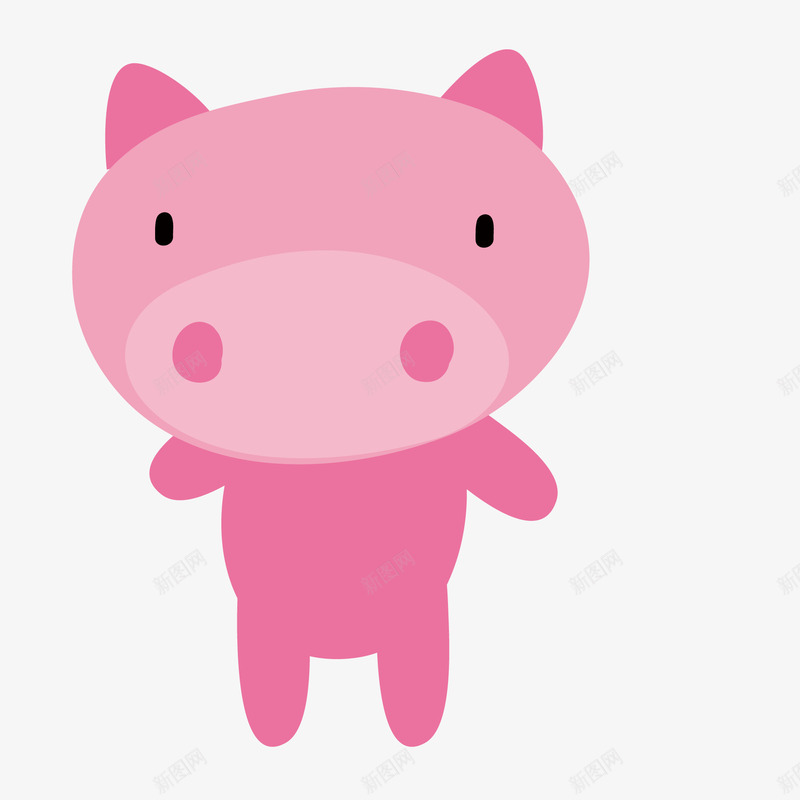 卡通手绘可爱的粉红猪矢量图ai免抠素材_新图网 https://ixintu.com 动物 卡通 可爱 家猪 猪 猪头 粉红色 矢量图
