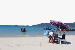 度假椅美丽普吉岛海滩高清图片