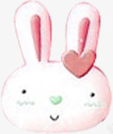 手绘可爱粉色兔子装饰png免抠素材_新图网 https://ixintu.com 兔子 可爱 粉色 装饰