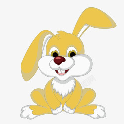 卡通小兔子黄色可爱兔子兔牙素材