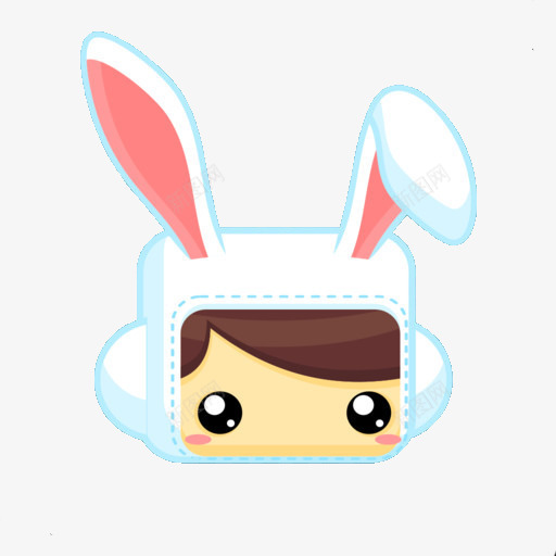 戴兔帽的小孩png免抠素材_新图网 https://ixintu.com 兔子 可爱 小孩 帽子