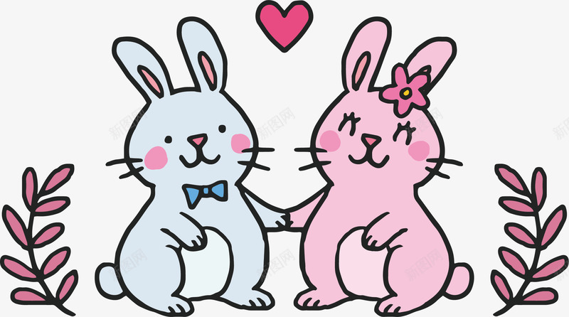 手绘可爱小兔子png免抠素材_新图网 https://ixintu.com 创意图 可爱图 小兔子 手绘图 简单