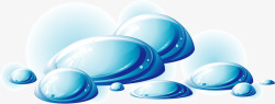 蓝色水滴装饰矢量图素材