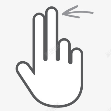 手指手势手互动左滚动刷卡交互式图标图标