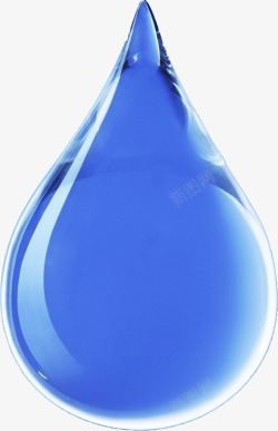 蓝色透明水滴素材