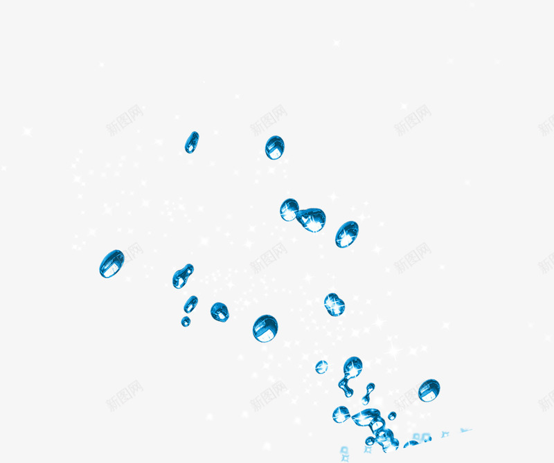 蓝色卡通晶莹水珠png免抠素材_新图网 https://ixintu.com 卡通 晶莹 水珠 蓝色