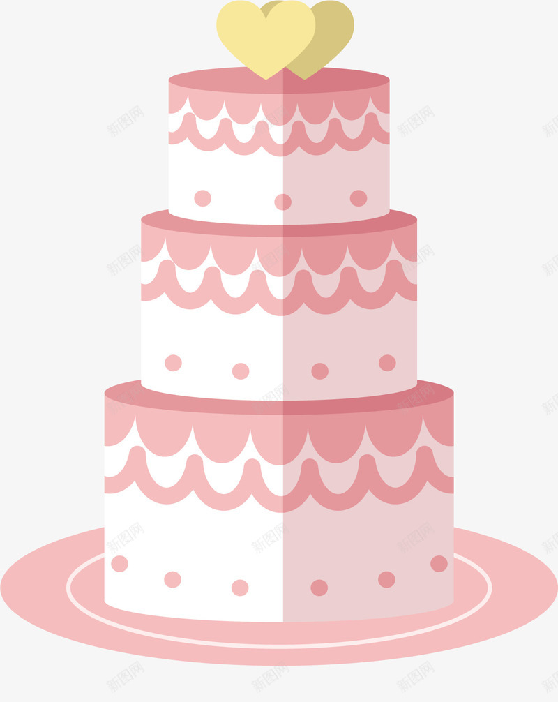 粉红色三层蛋糕矢量图eps免抠素材_新图网 https://ixintu.com 多层蛋糕 奶油蛋糕 矢量素材 粉红色蛋糕 蛋糕 矢量图