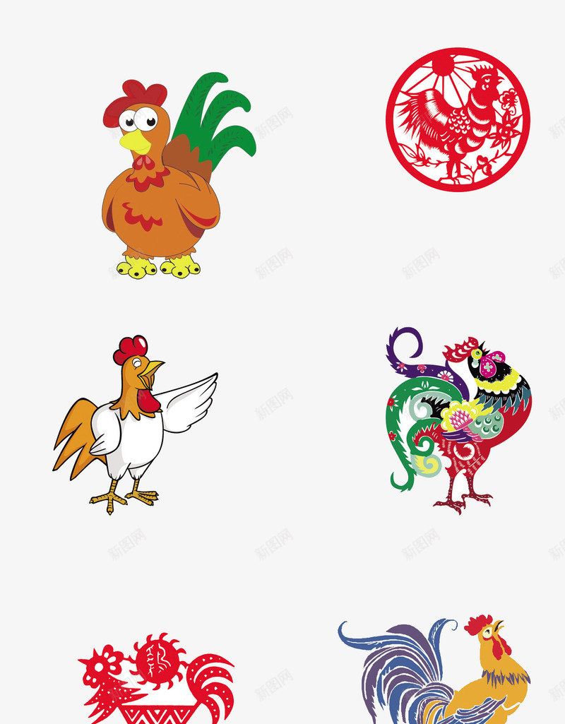 卡通动物鸡psd免抠素材_新图网 https://ixintu.com PSD分层素材 剪纸 剪纸鸡 动物 卡通 卡通鸡 生肖 生肖鸡 设计 鸡