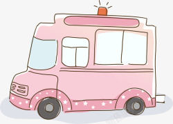 粉色手绘汽车矢量图素材