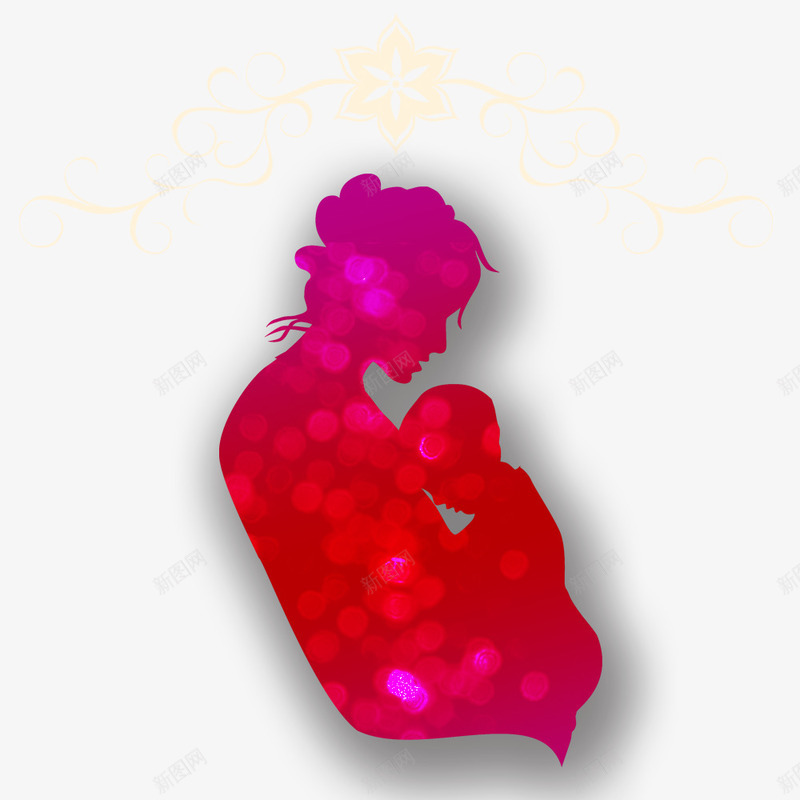光点抱孩子的妈妈png免抠素材_新图网 https://ixintu.com 光点 婴儿 母亲节 装饰图案