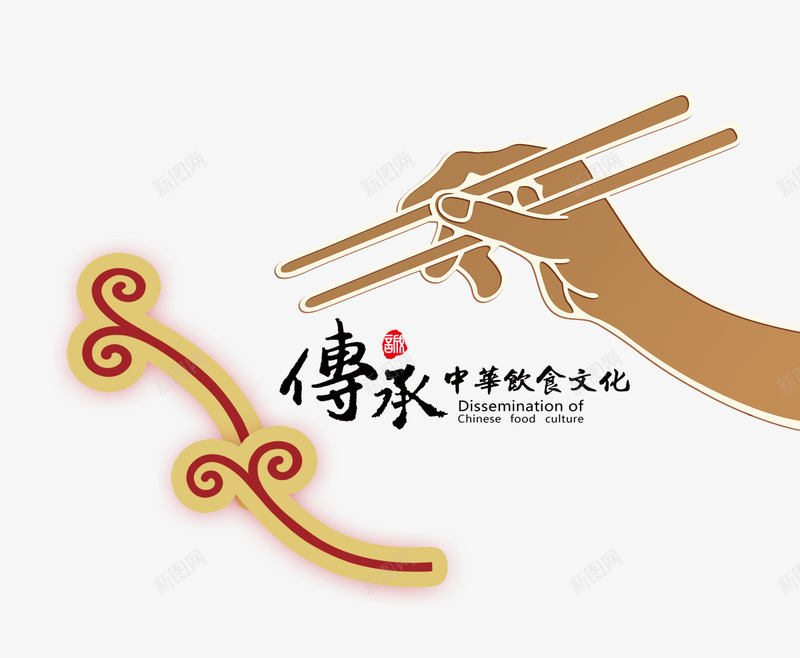 传承psd免抠素材_新图网 https://ixintu.com 传承与创新 传承与创新的海报 彩色 手势 海报装饰 筷子 艺术字 餐饮