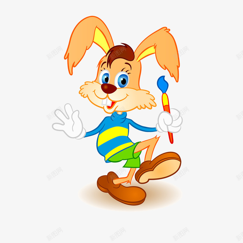 卡通小兔子png免抠素材_新图网 https://ixintu.com 兔子 卡通兔子 卡通动物 可爱小黄兔 小兔子