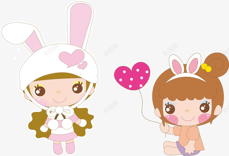 兔子耳朵女孩png免抠素材_新图网 https://ixintu.com 兔耳朵 女孩 棕色 粉色