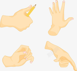指指点点拿画笔的手矢量图高清图片