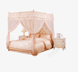 粉红色床室内装修家具粉红色的床高清图片