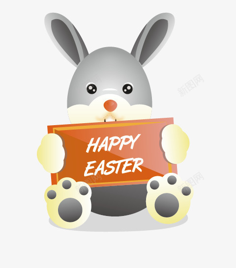 复活节兔子png免抠素材_新图网 https://ixintu.com 卡通兔子 复活节 复活节快乐 复活节素材 横幅 矢量兔子
