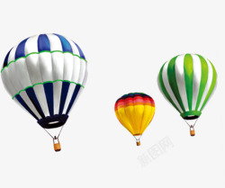 彩色条纹漂浮氢气球装饰素材