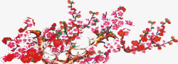 手绘中式梅花植物素材